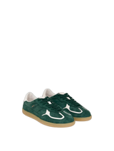 Sneakers in pelle scamosciata verde con dettagli in pelle bianca Alhoas