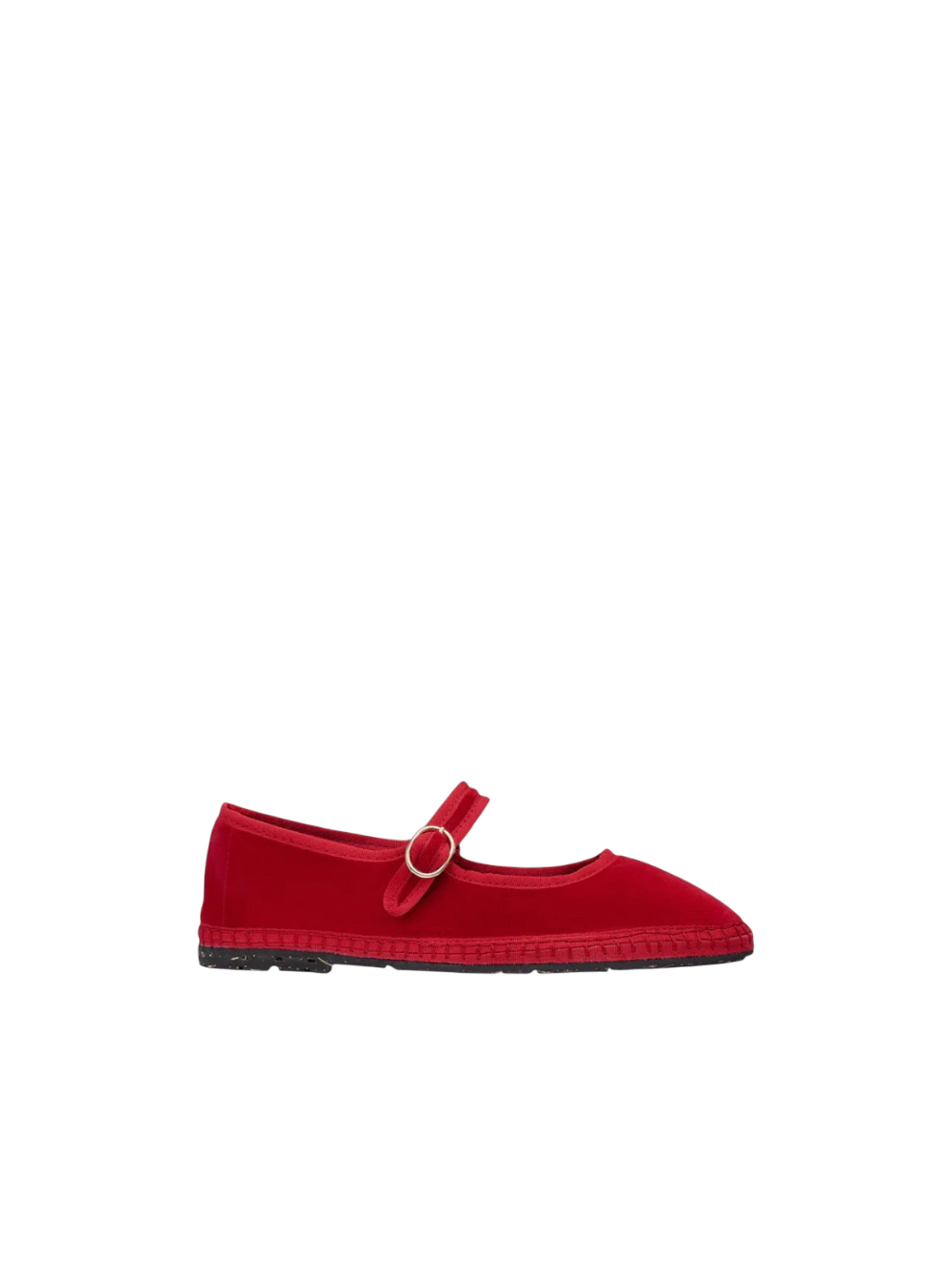 Friulana Mary Jane in velluto rosso Flabelus