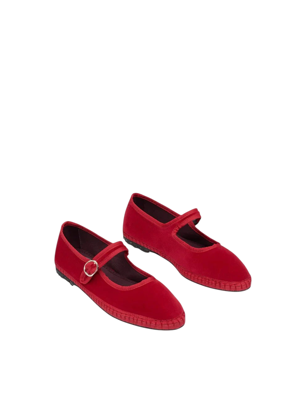 Friulana Mary Jane in velluto rosso Flabelus