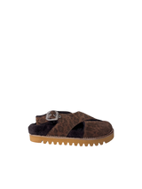 Sabot in crosta di vacchetta animalier