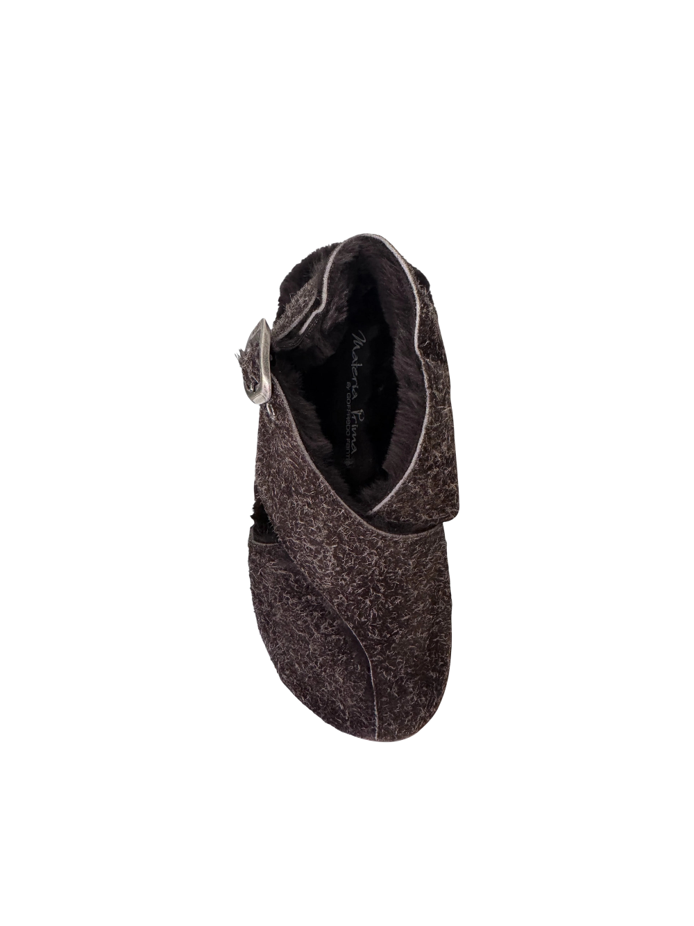 Sabot in pelle di crosta interno eco fur