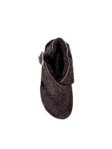Sabot in pelle di crosta interno eco fur
