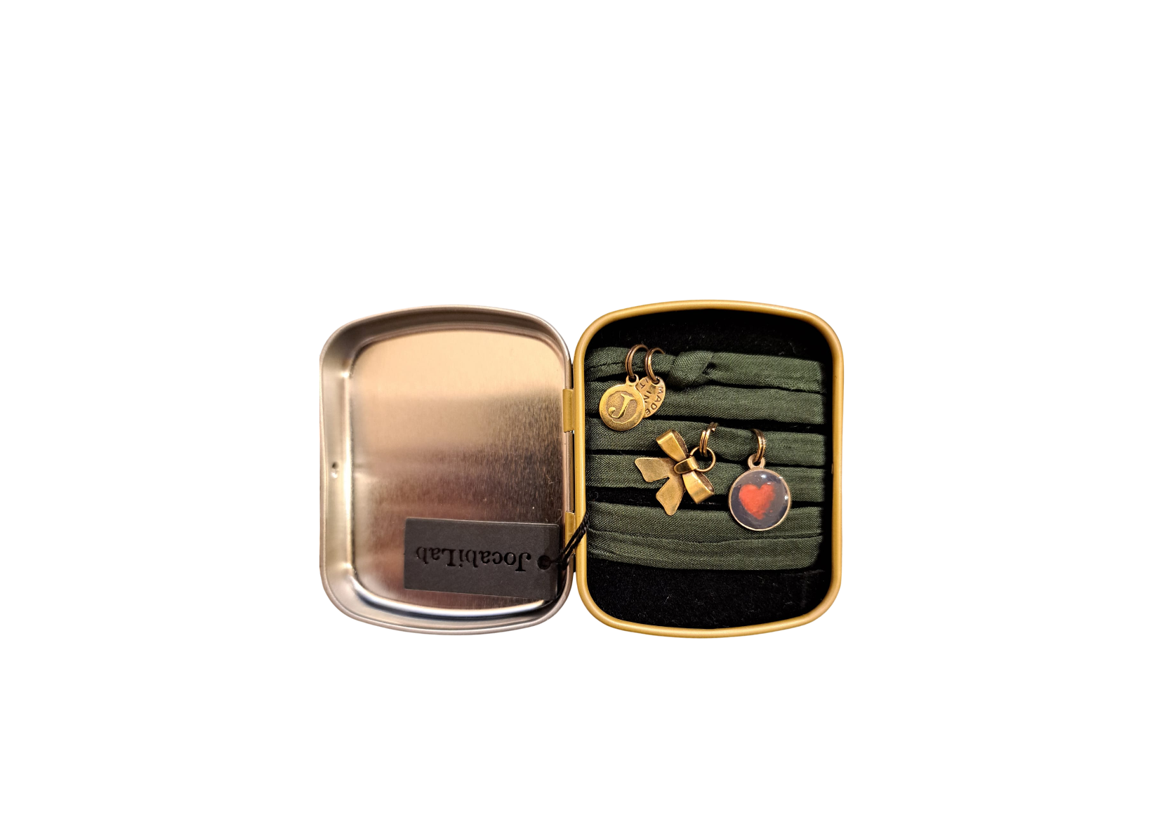 Bracciale - chocker in nastro di seta verde "Il cuore" - Jocabilab