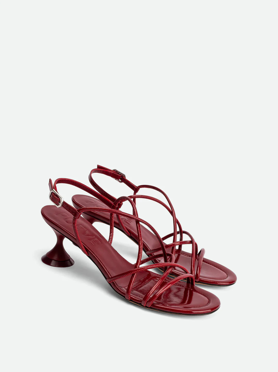 Sandalo in pelle verniciata rosso