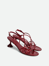 Sandalo in pelle verniciata rosso