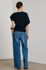 Jeans taglio dritto gamba larga