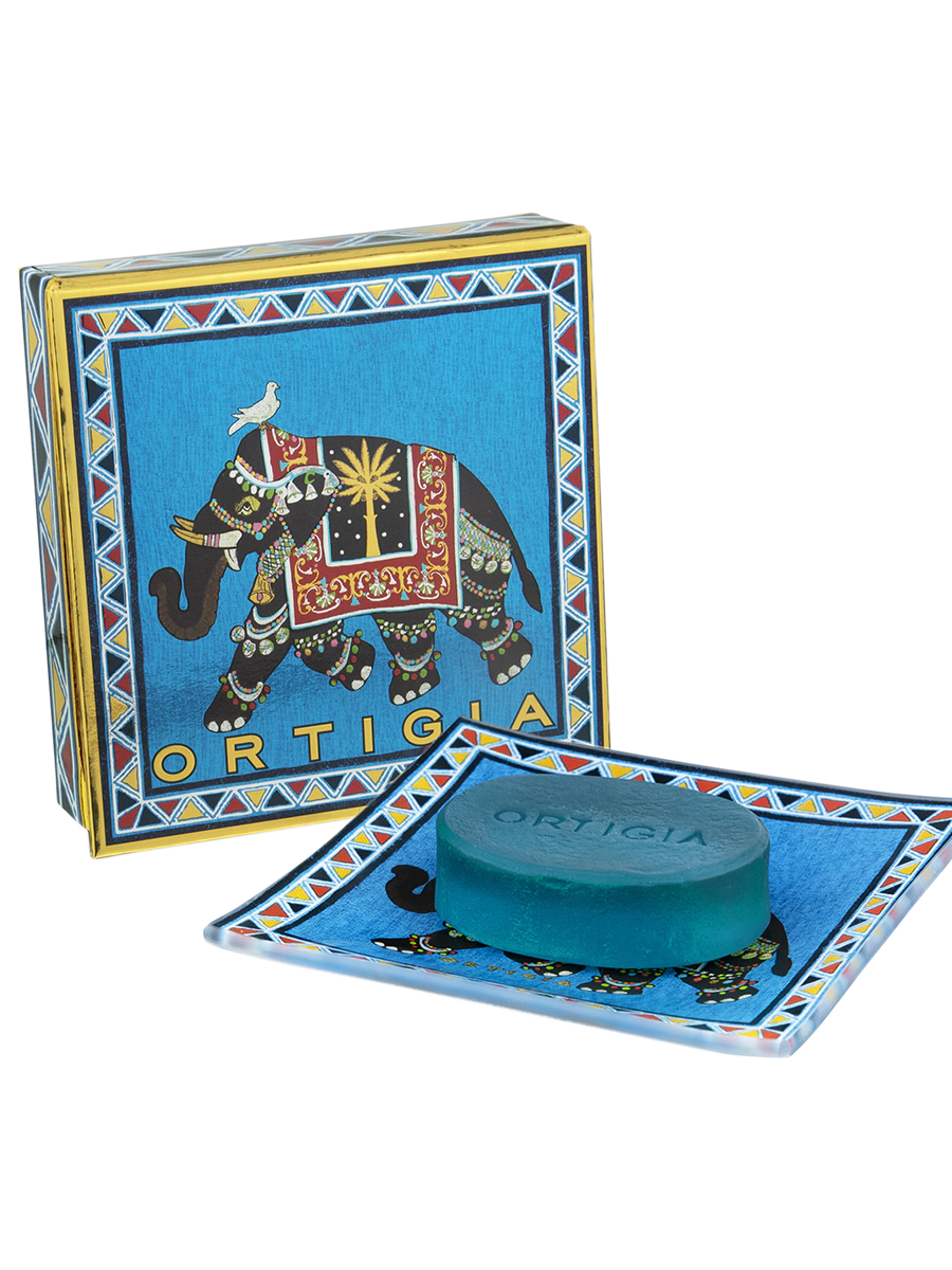 Piattino vetro con sapone al Sandalo Ortigia