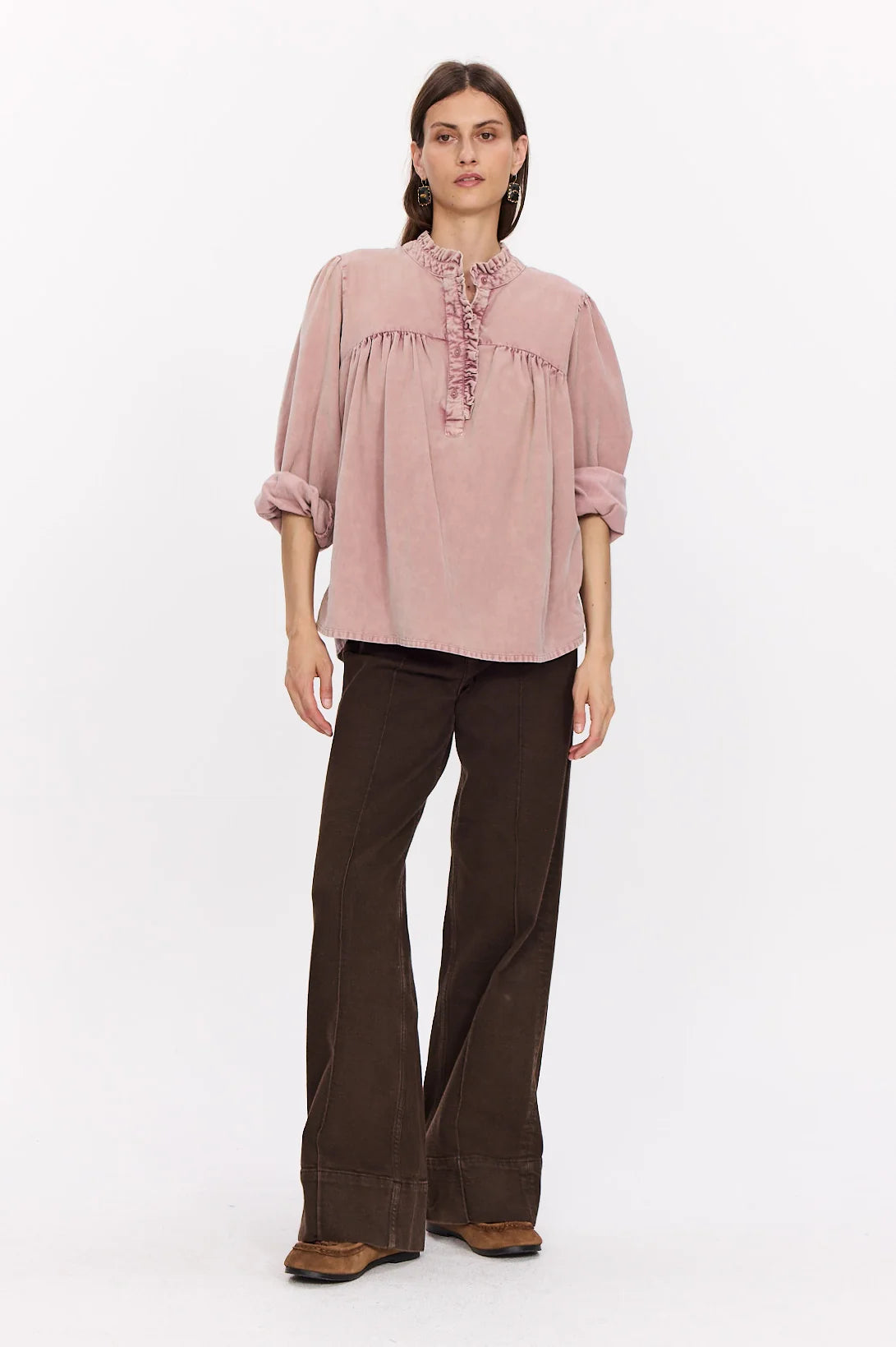 Blusa in velluto a coste