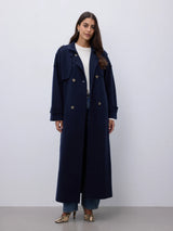 Trench in cashmere blu